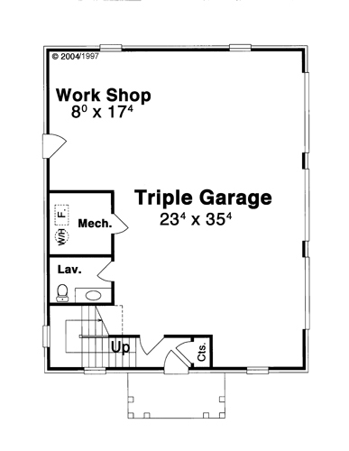 Garage w/ Apt. Above image of Bassville House Plan